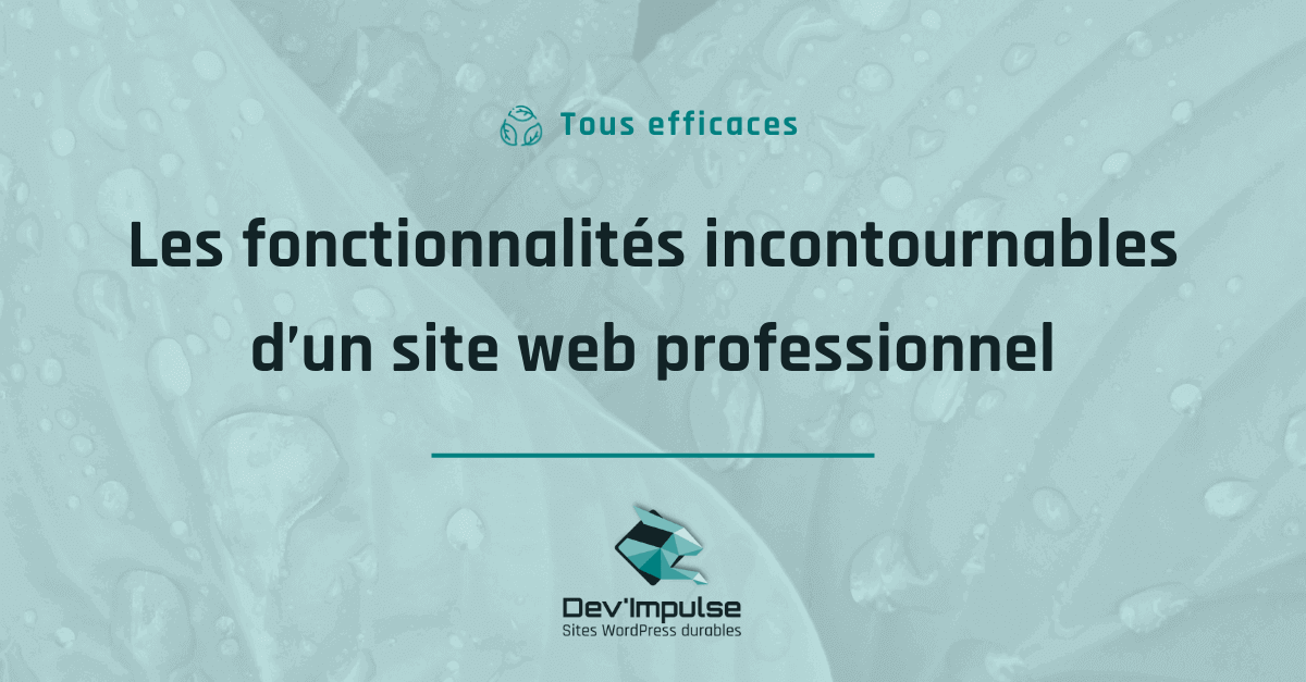 Fonctionnalités site Web les Incontournables