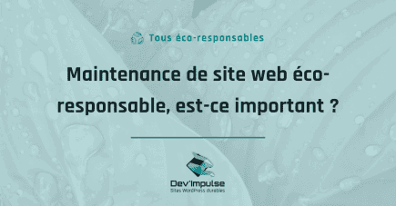 maintenance de site web éco responsable, est ce important